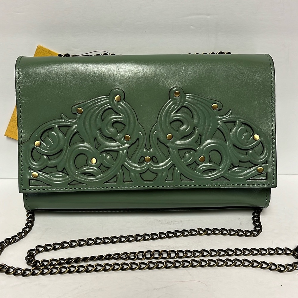 Patricia Nash Filigree Sage Leather Crossbody